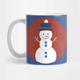 Cute Little Snowman with a Snowball on His Hat Mug